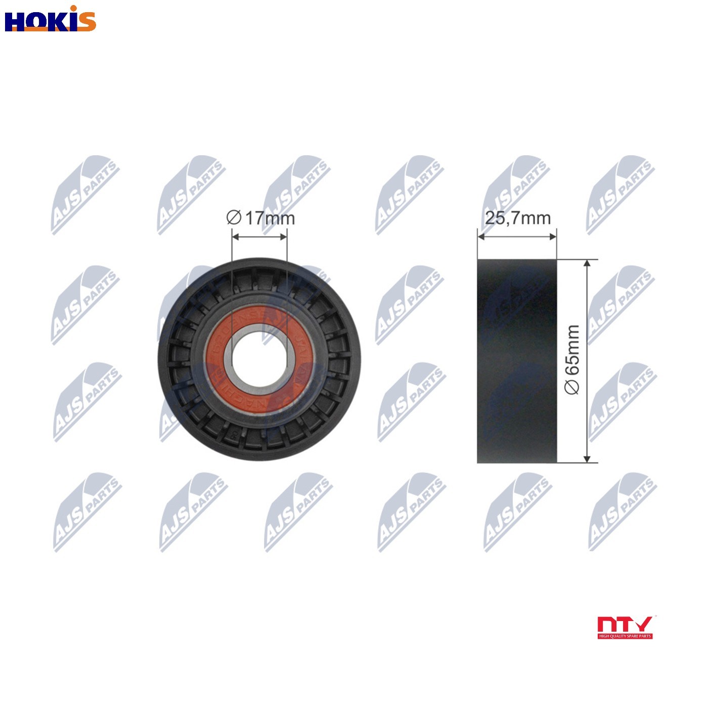 NTY Idler Pulley V-Belt Tensioner RNK-BM-031 For BMW 65 x 25.7 mm - Image 11
