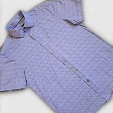 Bugatchi Uomo Mens M Shaped Fit Purple Geo Pr...