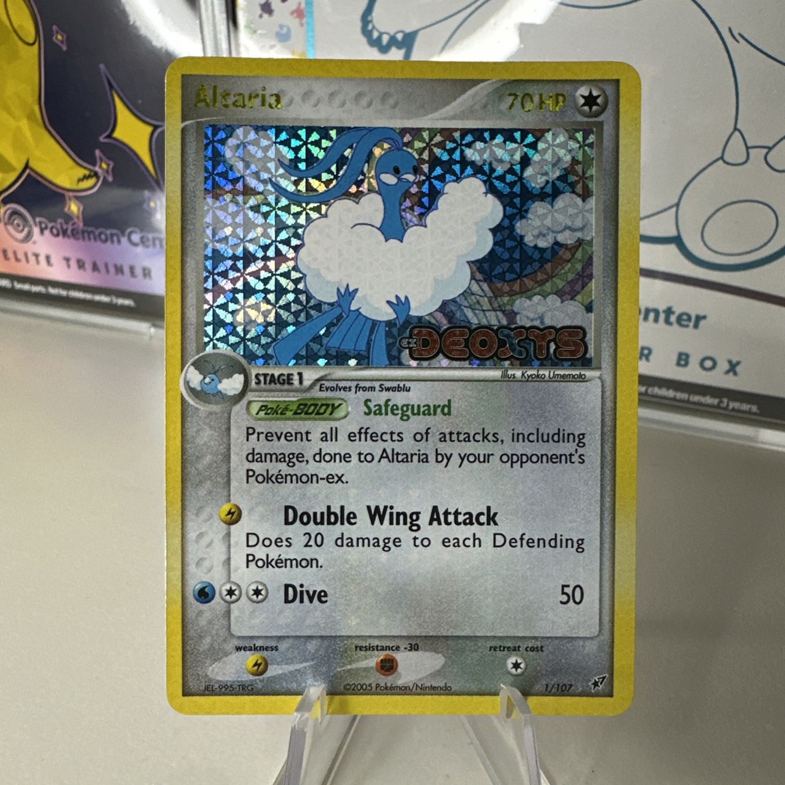 Altaria EX Deoxys 1/107 Reverse Holo Rare Stamped Pokemon Card. LP+