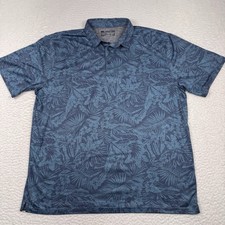 Ariattek Charger 2.0 Polo Shirt Mens XL Blue Tropical Floral Performance EUC