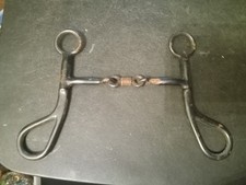 short shank Western snaffle bit 5 in sweet iron teardrop dogbone copper wire