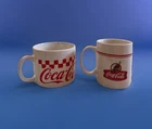 Coca-Cola Official Mugs 2 Vtg ~ wide 16 oz~1 8Oz. 1996 & 2004 By Gibson
