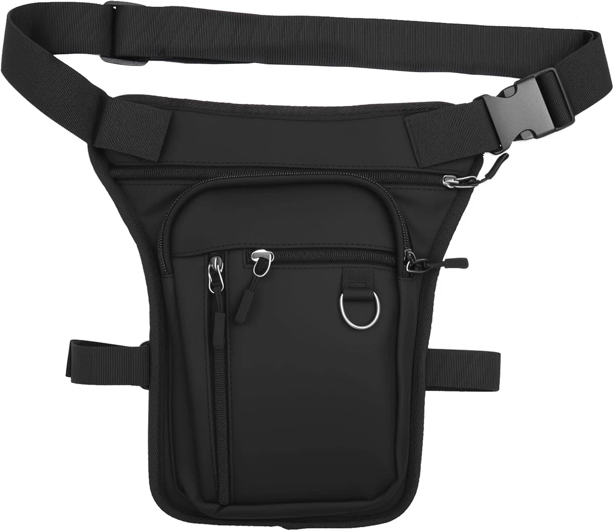 Marsupio Da Gamba Moto In EVA E Poliestere, Borsa Cosciale Tattica Con Porta Cuffie E Rifrangenti