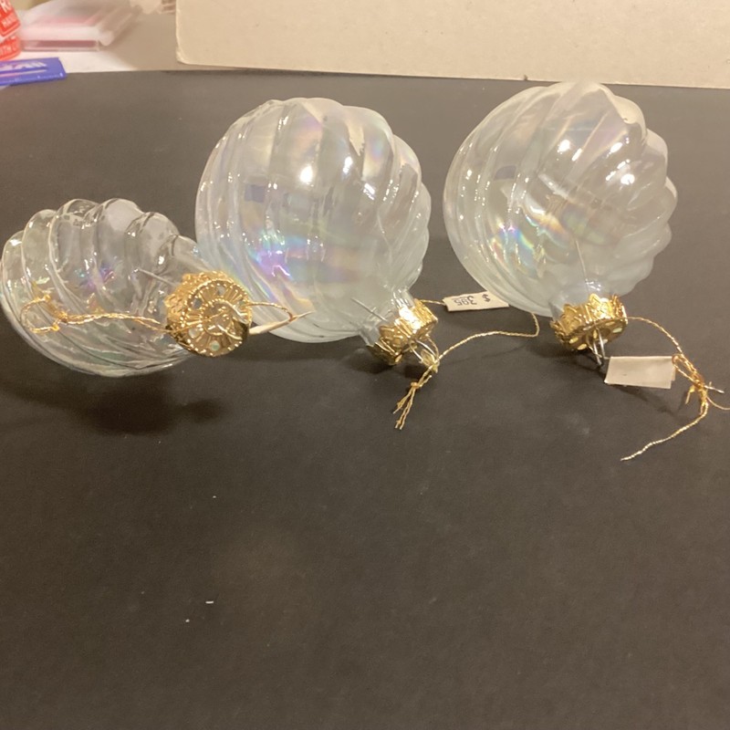 Vintage iridescent glass ornaments