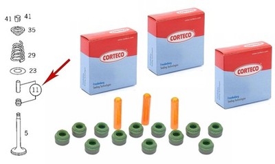 Intake & Exhaust Valve Stem Seal Kit for 1998-10 Mercedes M113 V8 OEM Corteco