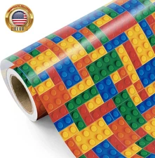 Bricks Wrapping Paper Roll - Mini Roll - 17 Inch X 16.5 Feet - Building Blocks W