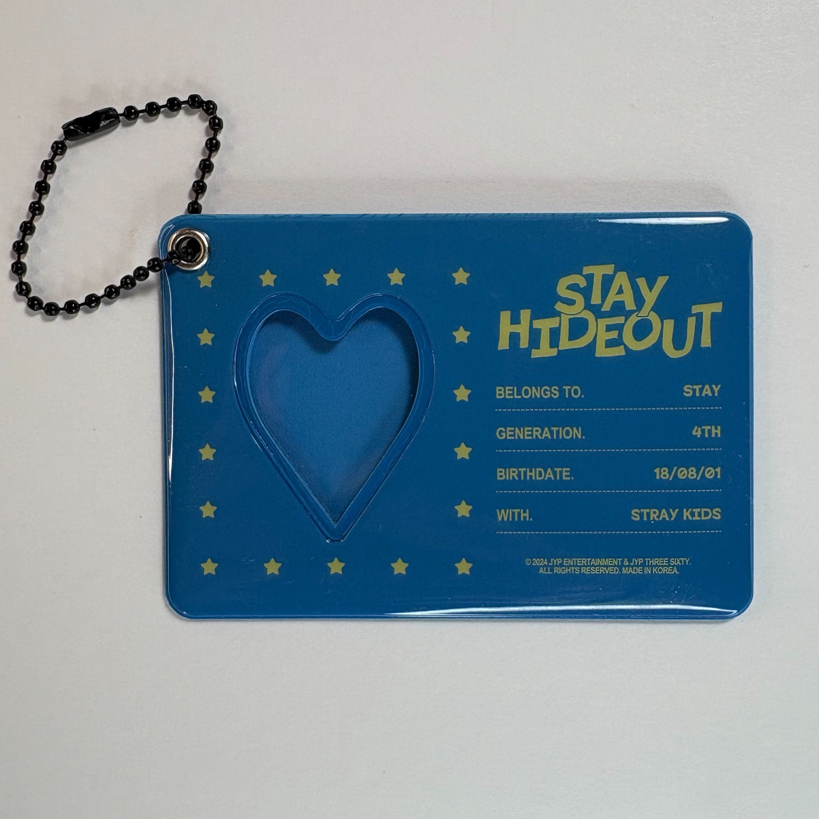 [Stray Kids] 4th Generation Fanclub Kit STAY HIDEOUT ID Photo Holder Keyring