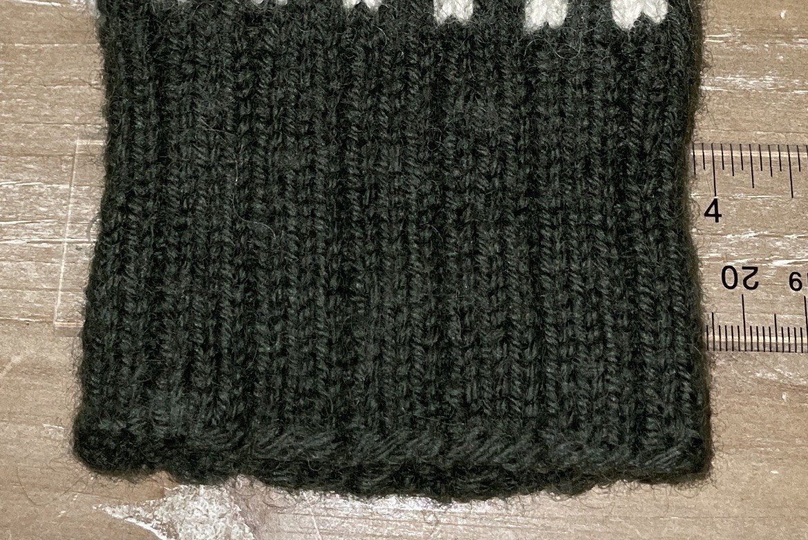 Green & White Houndstooth Pattern Cuff Hand-Knit … - image 8