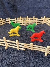 Vintage Tim Mee Plastic Farm Animals, Fence 17 Pieces Made In USA Dogs, Goat