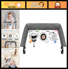 Baby Bouncer Toy Bar with 3 Sensory Toys - Easy Attach, Machine Washable, Soft 
