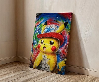 Graffiti Electric Mouse Canvas Wall Art, Street Art Style Ready to Hang Decor
