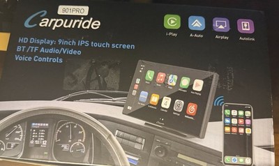 Carpuride W901 Pro 9  Wireless CarPlay Android Auto Display w/ Mounts & Cables