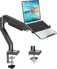 Laptop Stand for Desk, 2-in-1 Monitor Mount with Laptop Tray Holds 2.2-22lbs, Ad