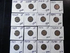 16 Circulated VF Lincoln Wheat Cents 1950 to 1958D
