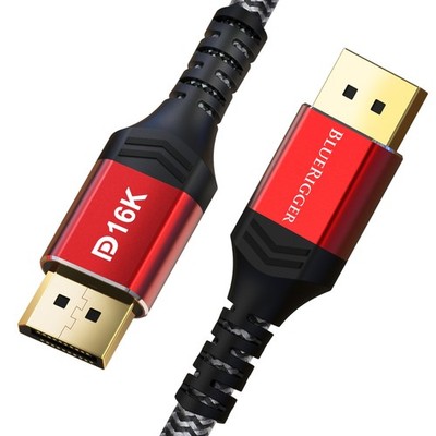 BlueRigger 16K DisplayPort Cable 2.1-6FT (VESA Certified, 6FT, Black 