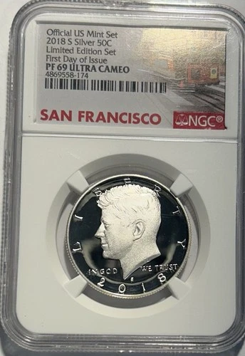 2018 S - Key Date - NGC PF69 Ultra Cameo Silver Kennedy Half Dollar