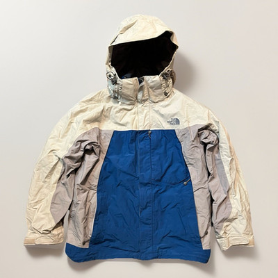 The North Face HyVent Mens S Colorblock Ski Shell Jacket Blue White Waterproof