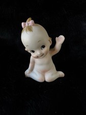 Vintage 3 1/4  Lefton Girl Waving Kewpie Doll