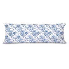 Blue Chinoiserie Floral 21x54 Body Pillow Cover Case, Chinoiserie Decor, Gran...