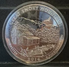 2014 Great Smokey Mountains, TN ATB 5 oz .999 Fine Silver Coin
