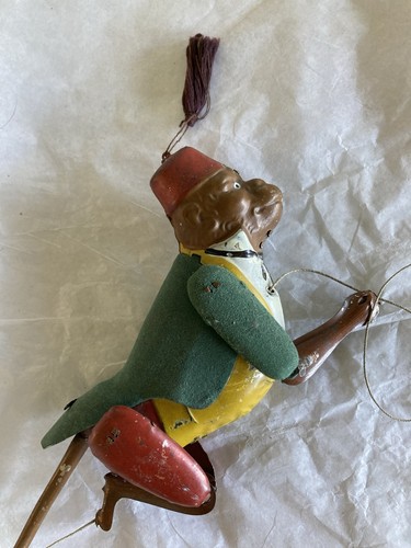 Vintage Lehman German Tin Litho Climbing Monkey Toy He Works - Picture 2 of 16