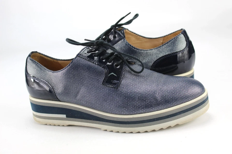 Peter Kaiser Gr.38 Uk.5 Damen Halbschuhe Schnürschuhe Leder Blau TOP  P 384 - Bild 1 von 4