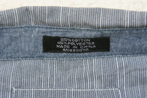 Dress Shirt XXL Button Up Long Sleeve Mens Eighty Eight Blue White 2 Pocket AP53 - Picture 6 of 7