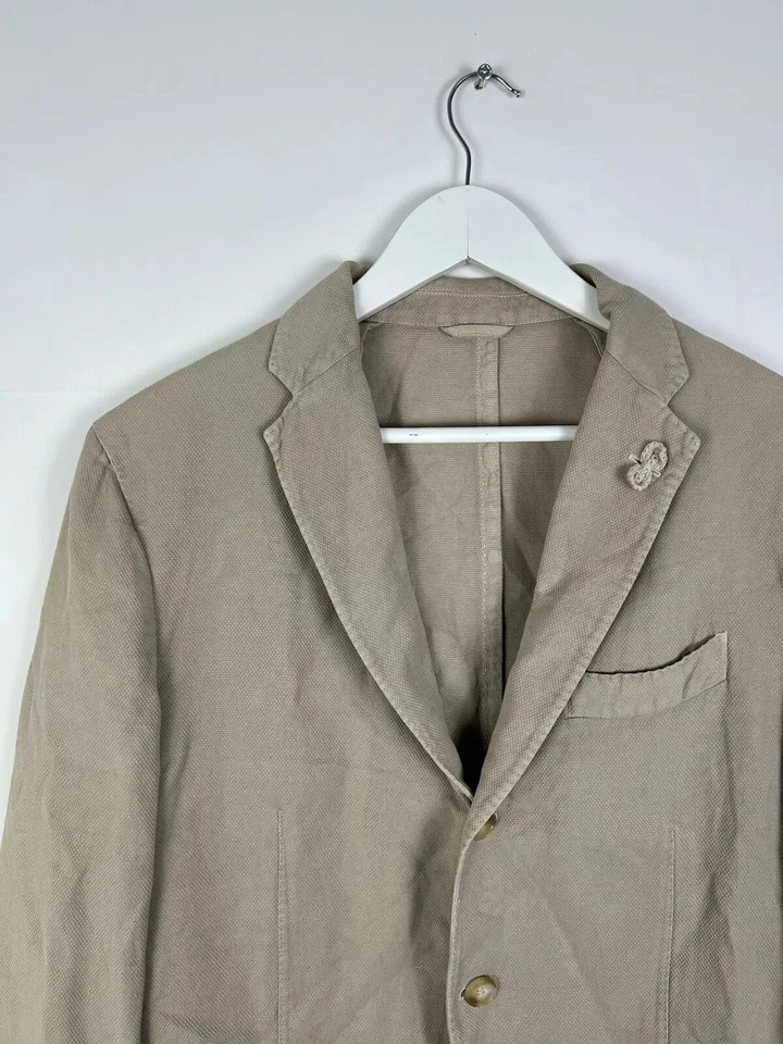 Blazer Altea de un solo pecho de algodón y lino Foto 2 de 4