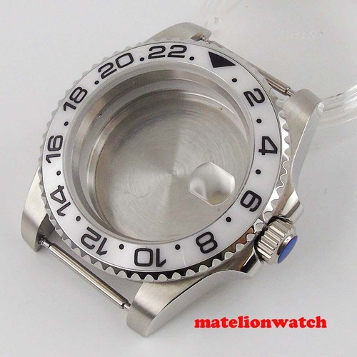 Steel 40mm Mens Watch Case parts sapphire glass Fit for NH35 NH35A ceramic bezel - Picture 26 of 44