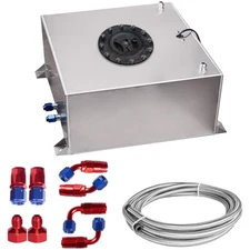 10 Gallon Aluminum Fuel Cell Gas Tank+Cap+Level Sender+ Fuel Line Kits New