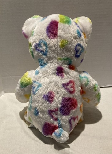 Build A Bear Workshop Rainbow Hearts Teddy Bear Plush Stuffed Animal Toy 17" - Picture 3 of 8