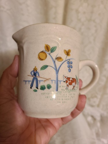 Vintage International Heartland Stoneware Creamer & Sugar Bowl w/Lid Japan Farm - Picture 2 of 12