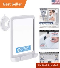 8" x 7" Lightweight Fogless Shower Mirror with Strong Suction Cup for Shaving