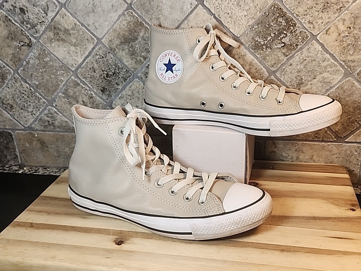 Converse Chuck Taylor All-Star High Top Leather Beige 171462C Mens Womens  10
