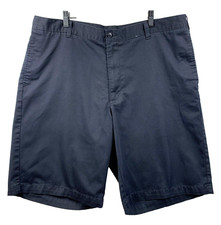 LANDS' END Chino Shorts Mens Size 40 x 10 Navy Flat Front Preppy Classic Outdoor