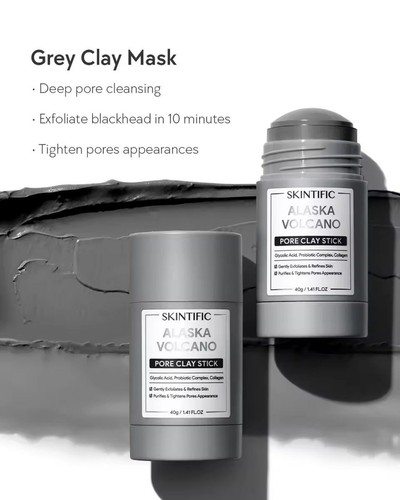 SKINTIFIC Clay Mask Stick Kit 3 Pcs Exfoliating Acne Blackhead Dull Skin - Picture 6 of 8