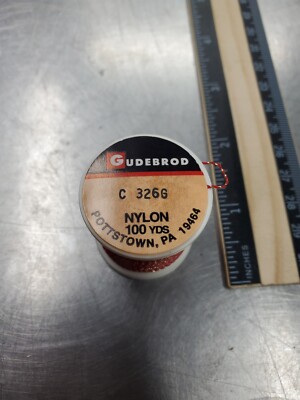 Gudebrod Nylon Rod Winding Dark and Gold 100 yd Spool Rare Red
