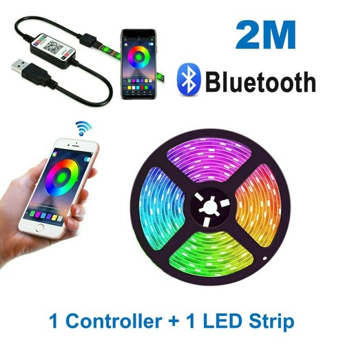 1/5M LED Strip Lights RGB Flexible USB Bluetooth Music Waterproof Lamps TV Room - Picture 13 of 16