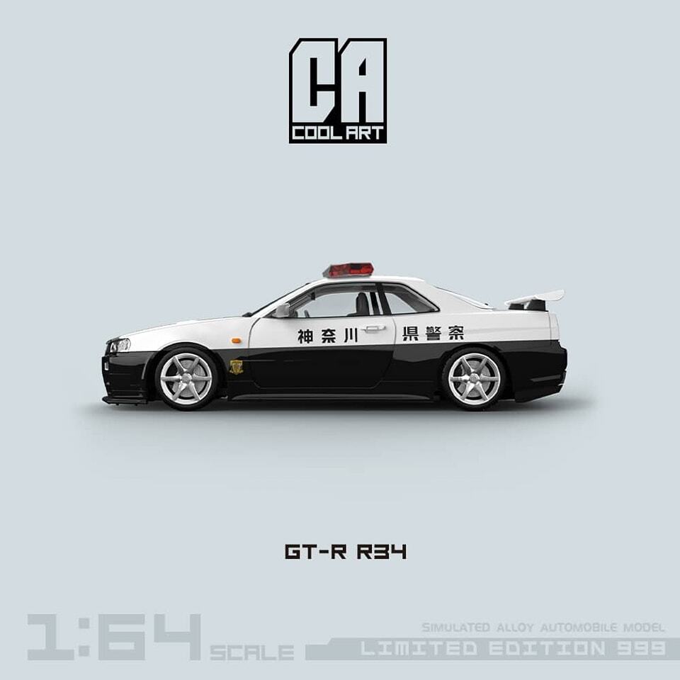 ミニカー MINI-GT Nissan Skyline GT-R R34 Police NISSAN SKYLINE GT-R R34 RHD 