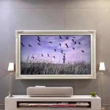 32, 43, 50  inch style ornate frame for Samsung, The Frame TV, Soft Ivory