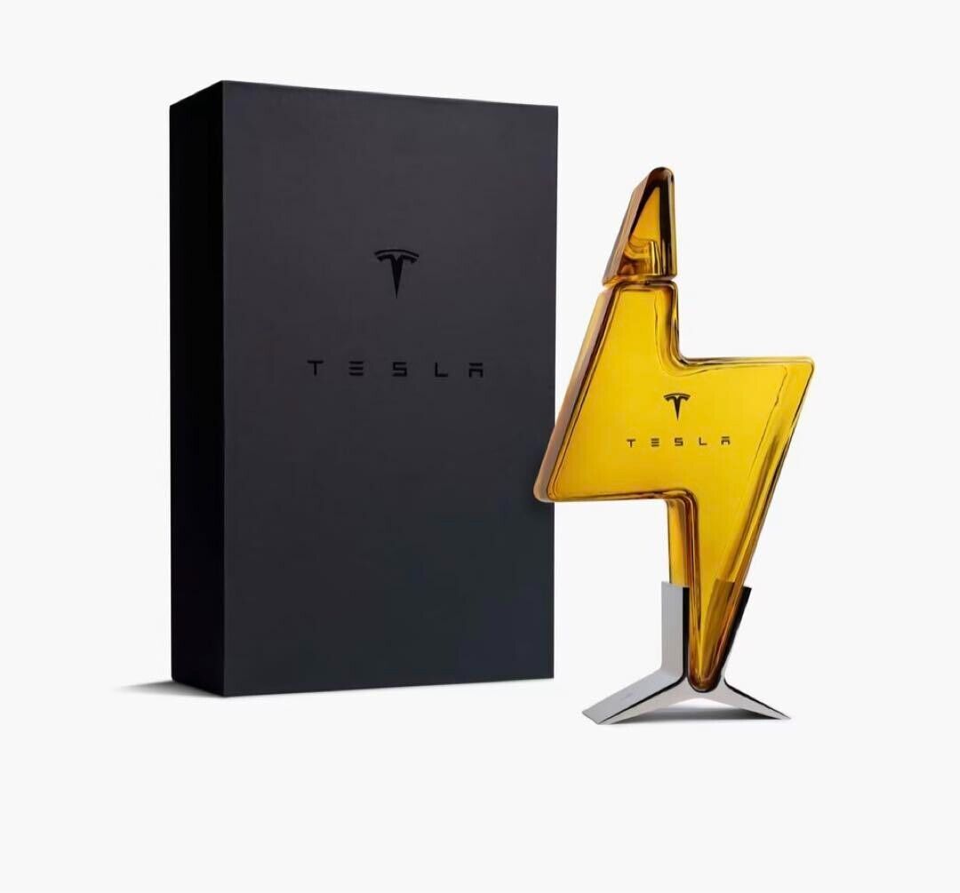 Tesla Tequila Bottle Empty No Alcohol Stand and Box Limited Tesla Tequila Bottle Empty No Alcohol Stand and Box Limited