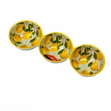Il Mulino Lemons LemonTree Melamine Divided Round Three Section Serving Bowl