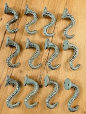 12 Cast Iron Octopus Tentacle Wall Hooks Bathroom Wall Towel Hook Nautical Coat 
