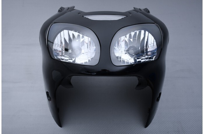 Carénage nez avant aérodynamique en ABS injecté et optique de phare noir pour ZX12R