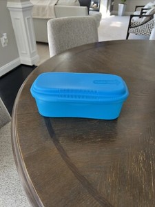 Tupperware Microwave Pasta Maker Spaghetti Cooker/Strainer #6775 8 Cup Blue EUC