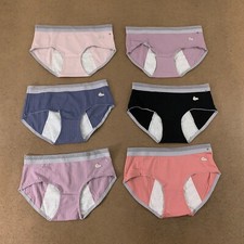 Hahan Teen Girls Size Large Cotton Lined Period Protection Underwear 6 Pack New