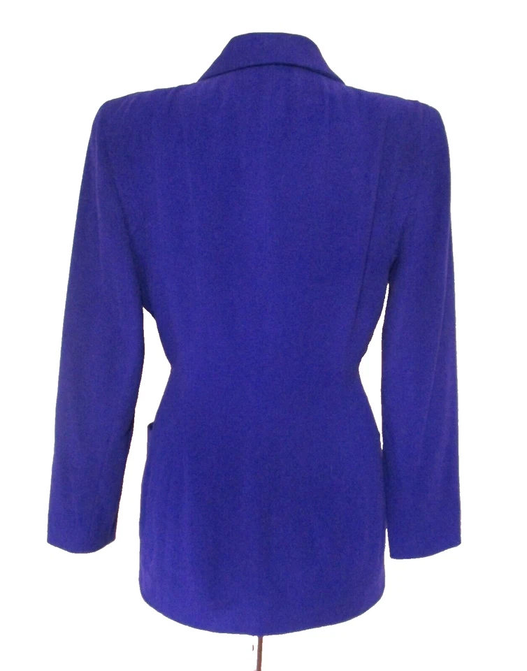 Chaqueta Blazer Vintage Donna Karan Talla 6 Mujer Púrpura Cachemira Bld Hecha en Italia Foto 3 de 4