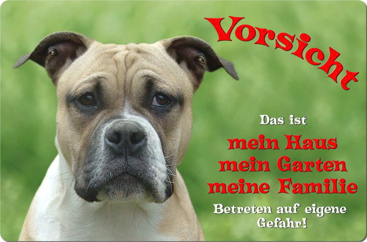 Rhodesian Ridgeback Warnschild Aus Metall – Achtung Hund! Alu-Schild 30,5x20 Cm Mit Abgerundeten Ecken