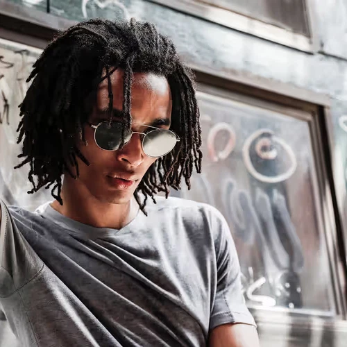 GAFAS DE SOL JOHN VARVATOS ARTESANALES V799 REDONDAS AZUL MARINO PLATEADAS/GRISES 52-21 JAPÓN Foto 2 de 4