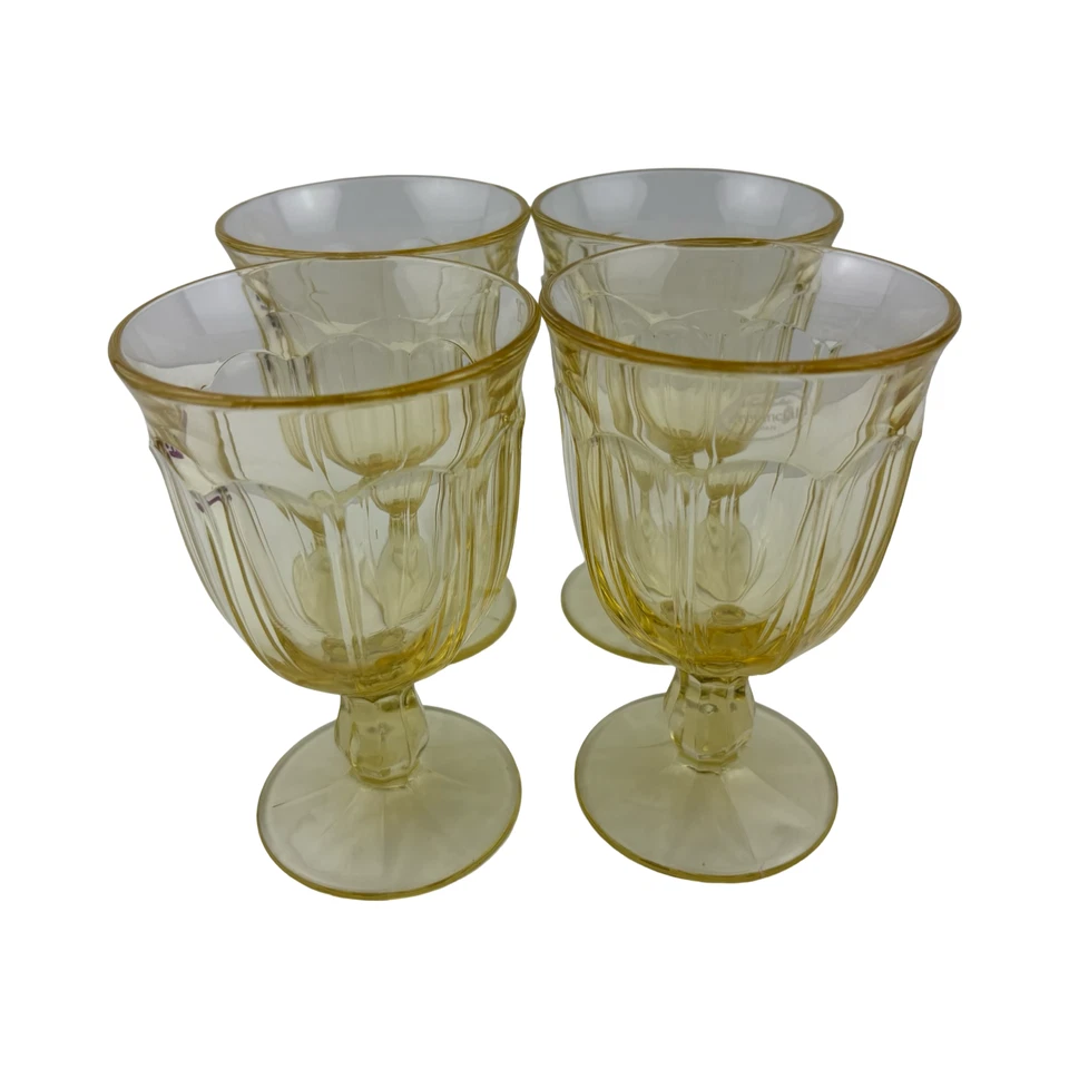Juego de 4 copas de agua Noritake Provincial miel amarilla de colección 5 1/2" Japón 10 oz Foto 2 de 4